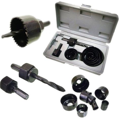 Trade Shop - Kit De Taladro De Copa De Madera Sierras De Taladro Para Madera Accesorio De Taladro De Acero Plástico -