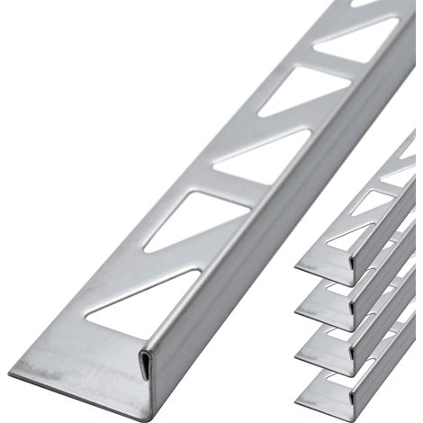 Dalsys Fliesenschiene Fliesenprofil Edelstahl L-Profil, Fliesenprofil - Gebürstet 2,5m x 12,5mm, 1 Stück
