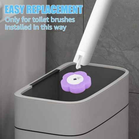 Recharge Brosse WC - Éponge Non Tissée avec Détartrant Solide - Pour Nettoyage Salle de Bain Toiletttes Cuisine - Lot de 72 Pièces Parfum Lavande (1/5)