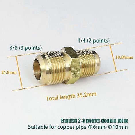 Raccords réducteurs à diamètre égal 25-26, diamètre extérieur évasé : 1/4", 5/16", 3/8", 1/2", 5/8", 3/4", 7/8", raccords de tuyauterie en laiton conformes à la norme SAE pour la climatisation A7 (1/5)