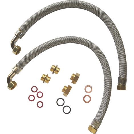Kit de raccordement pour adoucisseur d'eau – Raccords écrou tournant – Pression max 4 bars – Température max 55°C – Compatible diamètre 20/27