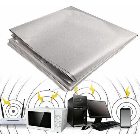 Tejido Faraday RF, tejido de blindaje Faraday, 100 x 110 cm, cobre y níquel Faraday (1 pieza – 100 x 110 cm)