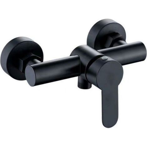 Robinet mitigeur de douche - Acier inoxydable 304 - Noir - Mural - Résistant à l'usure - Haute température Noir (1/4)