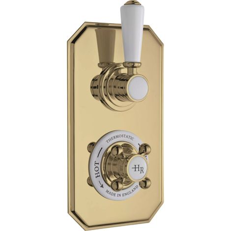 Hudson Reed Topaz Twin Concealed Shower Valve Dual Handle - Brushed Brass