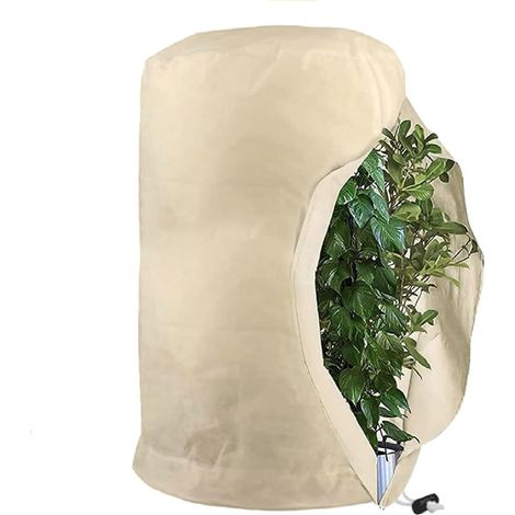 Winterschutz Für Pflanzen, Groß Frostschutz Schutzhülle Pflanzensack Für Kübelpflanzen, Atmungsaktiv Reißfest Wiederverwendbar Winter Pflanzenschutzsack Pflanzenabdeckung (Gelb/ 140×200cm) (1/5)