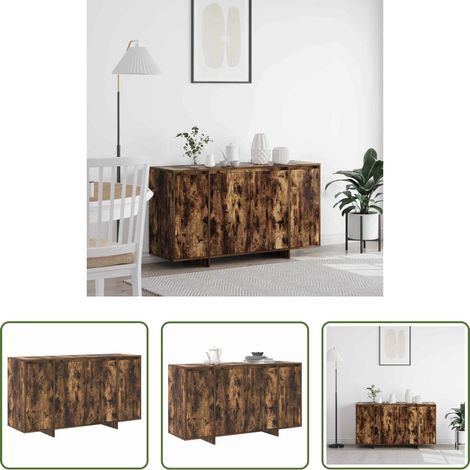 Rangement - Buffet Chêne fumé 135 x 41 x 75 cm Bois d'ingénierie (1/5)