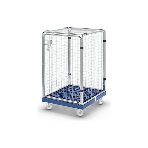 Contenedor rodante PROTECT  altura 1200 mm  azul genciana