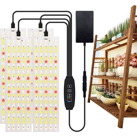 4 Lampes LED pour Plantes d’Intérieur avec Minuterie 3/9/12 h et 10 Niveaux de Luminosité – 540 LEDs pour Semis, Succulentes, Floraison (1/4)