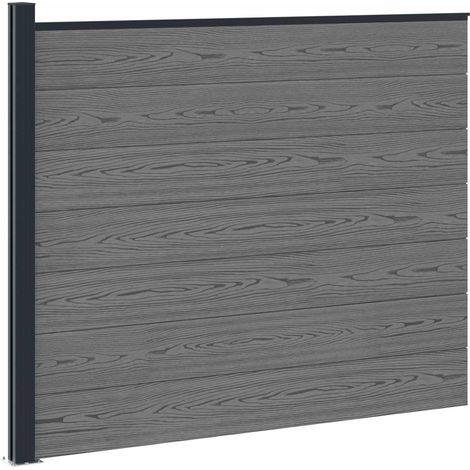 Zaunelement WPC und Aluminium Grau vidaXL