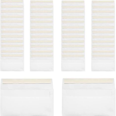 50 sobres autoadhesivos, Mini sobres de papel, Bolsas de papel autosellantes con solapa, Bolsas de almacenamiento de papel, etc, 16,2 x 11,4 cm (1/5)