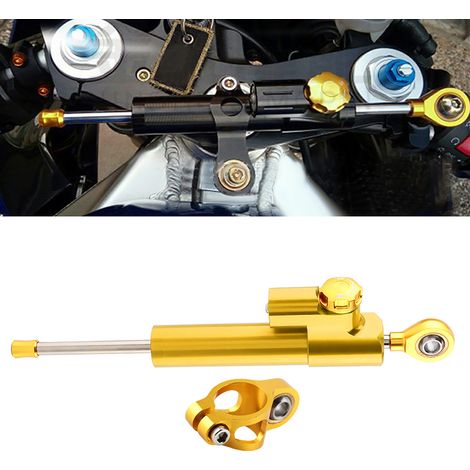 Universeller Motorradlenker aus Aluminiumlegierung, Lenkungsstabilisator, Sicherheitsdämpfer, Steuerung, Gold (1/5)