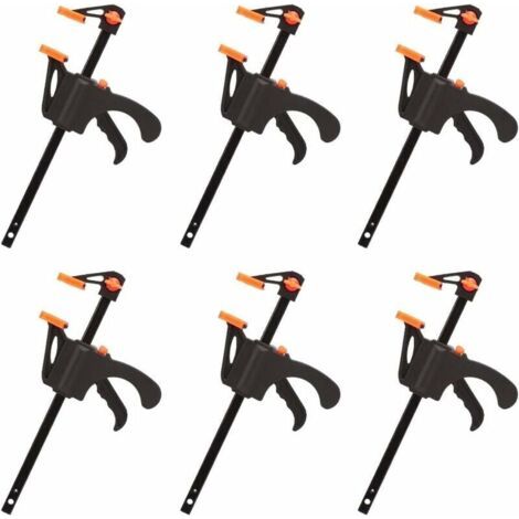 Gap Ensemble de 6 pinces en F, pinces pour un serrage rapide et facile, travail du bois, outils à main (4 pouces) (1/5)