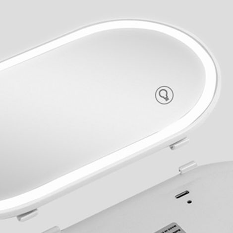 Miroir de pare-soleil de voiture avec éclairage LED, interrupteur tactile, verre HD, universel, protection solaire, gris clair (1/5)