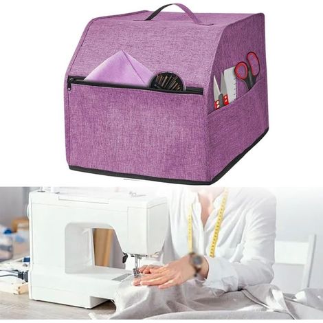 Housse de surjeteuse avec poches pour le rangement, housse anti-poussière pour machine à coudre pour la plupart des surjeteuses standard, housse de surjeteuse pour sacs sous vide (1/3)