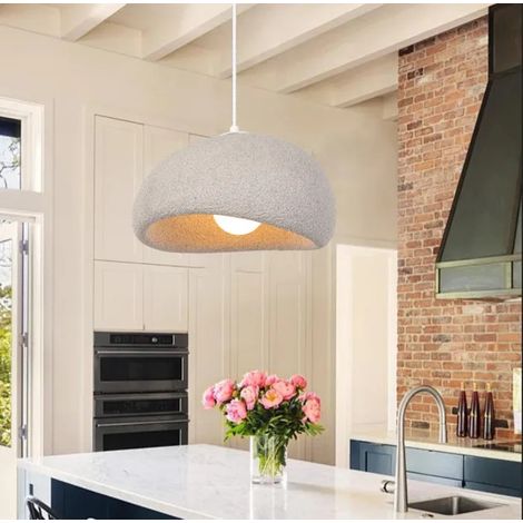 Moderne Suspension Luminaire Industriel 40cm Créative Lustre Plafonnier Ciment Design Edison pour Salon Chambre,Gris (1/5)