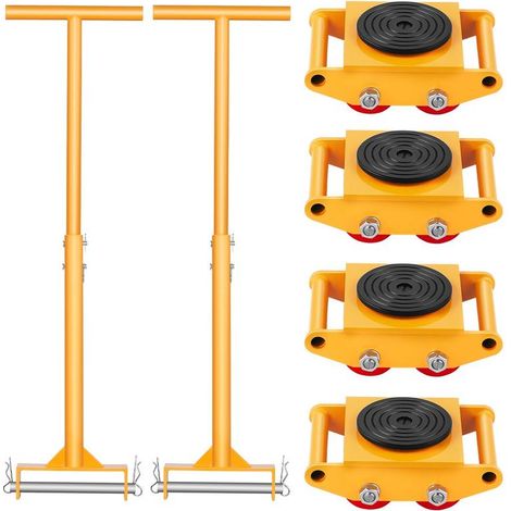 Pour Ateliers Manutention Simple avec Poignées Chariot Déménageur de Machines Kit 4 Pièces Charge Lourde 6 T Acier Carbone (1/5)