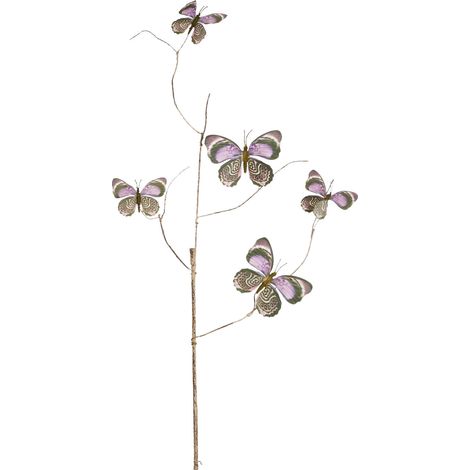 Mica Decorations Zweig mit Schmetterlingen 2 x 94 x 8 cm violett Ast, Stängel & Zweig
