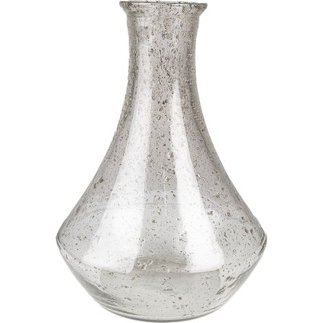 Vase Décoratif en Verre Gris Transparent pour Fleurs et Bouquets 21 x 29 cm Ouverture 6 cm - PANGIVO (1/4)