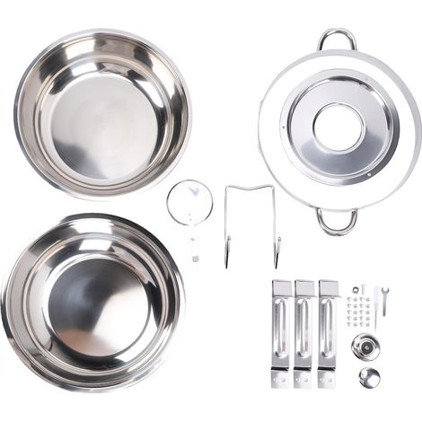 RéChaud Buffet Inox 5L Poli Miroir - Chauffe-Plat Professionnel, Structure Stable, Réchaud Alcool Inclus - Pour Traiteur, Mariage, Buffet, Hôtel, Restaurant - Acier Inoxydable - Argenté - Avec Pinces (1/5)