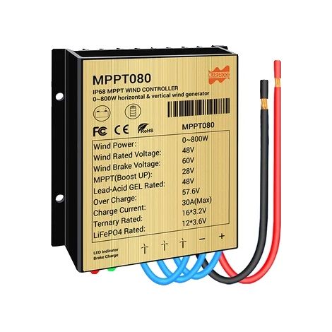 Laderegler für Windkraftanlagen, automatisches Batteriemanagement, wasserdichtes Design, 800 W, 48 V (1/2)