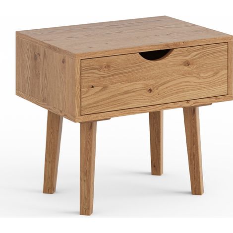 Nachttisch 50 cm hoch mit Schublade Eiche massiv SIENA-163 (1/5)