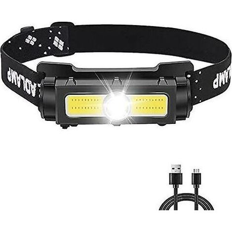 Potente lampada frontale a LED ricaricabile da 1000 lumen con luce rossa e bianca e magnete rimovibile, 7 modalità per corsa, campeggio e pesca [Classe energetica A+++] (1/4)