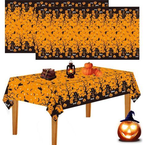 (1) 2 nappes d'Halloween, nappe rectangulaire imperméable, décoration d'Halloween (1/5)