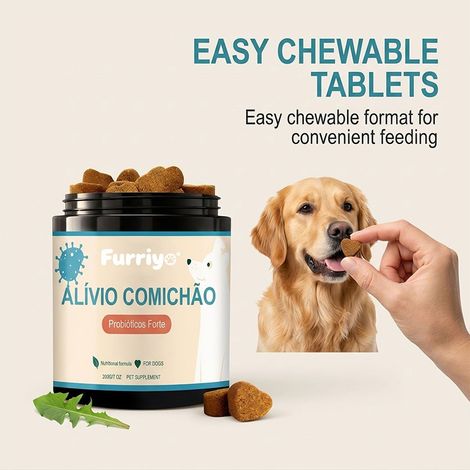 Comprimés à croquer nourrissants pour le pelage des chiens : améliorent le pelage rêche et protègent la peau de votre animal pour un teint éclatant. (1/4)