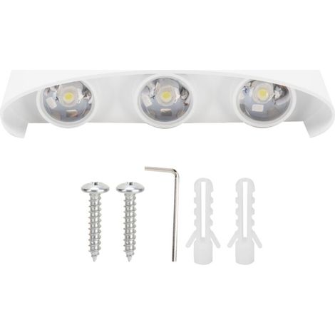 6LED 8W Applique Murale Up Down Applique AC85-265V Lumière Blanche, IP65 Applique Imperméable En Alliage D'aluminium Blanc pour Cour, Cuisine, Salle De Bains Salons Halls (1/5)
