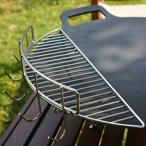Grille de cuisson demi-cercle en acier inoxydable 304, avec crochets, support pour rôtir et cuire à la vapeur, dimensions 33,3 x 10,8 x 7,3 cm, sachet (1 pièce). (1/5)