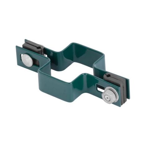Schelle Strend Pro EUROSTANDARD, 60x40 mm, Mittelschelle, grün, Zn+PVC, RAL6005, für Vierkantpfosten