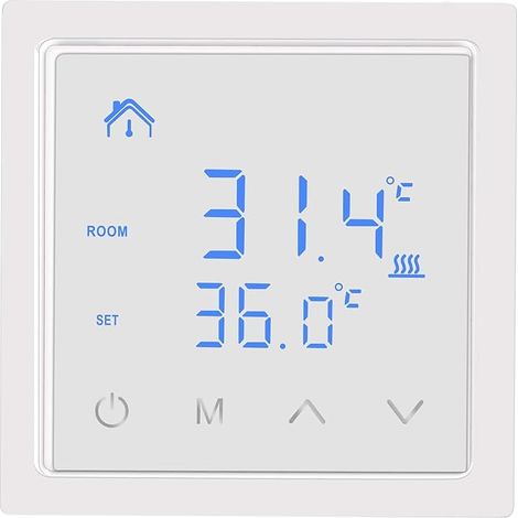 Thermostat 16A Chauffage au Sol Contrôleur de Température Écran Tactile Chauffage Électrique 85-265V Blanc (1/5)