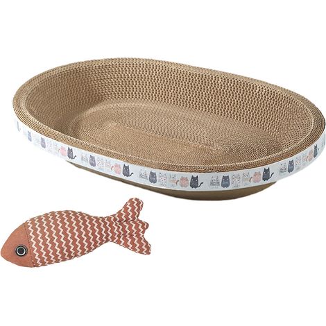 Hochwertiges Katzenkratzbrett-Set mit Fischspielzeug – Einfaches interaktives Katzentrainingsspielzeug – Katzenzubehör