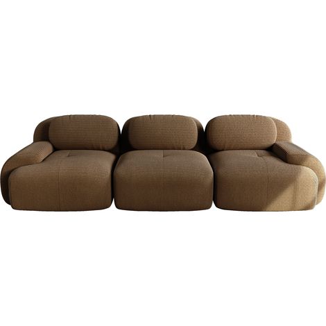 ELVMI Sofá esquinero modular con Diseño sin Estructura, Reposabrazos Ergonómicos, en Pana Marrón (1/5)