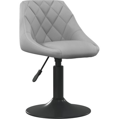 Silla de comedor giratoria regulable en altura en terciopelo gris claro y acero negro DEC025040 (1/5)