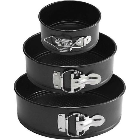 3 moules à gâteau ronds antiadhésifs de 20 cm, fond amovible, moule à gâteau à ressort pour pâtisserie, cuisson facile et démoulage parfait. (1/4)