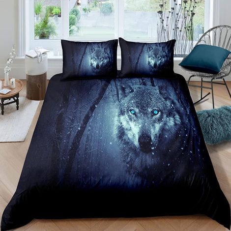 Ensemble de literie Wolf 220x240 cm 3 pièces microfibre avec fermeture éclair