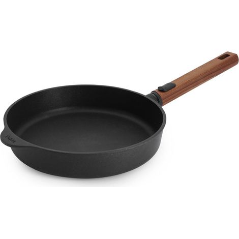 Poêle plate Eco Logic QXR Ø 24 cm avec manche amovible en bois – poêle antiadhésive sans PFAS, compatible four – poêle induction – poêle pour induction – poêle à frire (1/5)