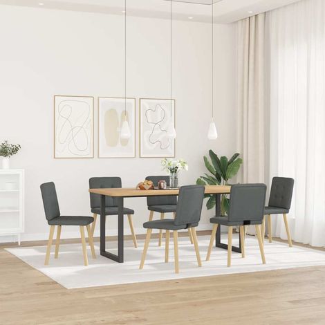 Maison Exclusive - Esszimmerstühle 6 Stk. Dunkelgrau Stoff (1/5)