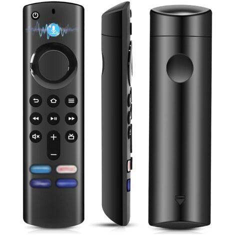 Télécommande vocale de rechange, compatible avec AMZ Fi-re TV Stick (2 et 3 Gen,4K, Lite, HD), Fi-Res TV Cube (2ème et 3ème génération), avec 4 clés abréviation et Bluetooth (1/4)