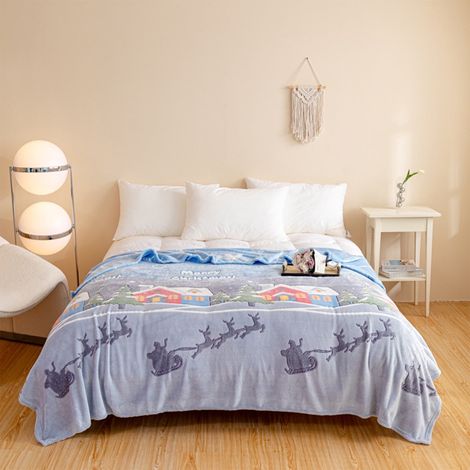Couverture - Velours Flocon De Neige - 150 x 200 cm - Polyesther - Usage Multifonction Canapé Lit Voyage - 1 Pièce (1/5)