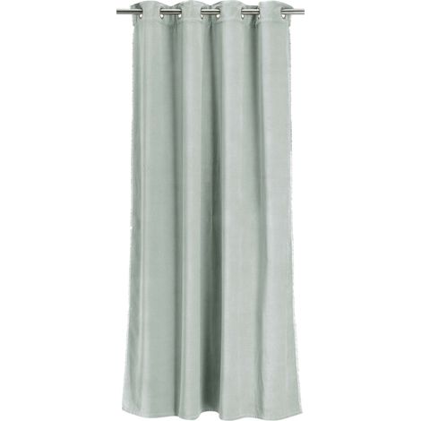 VIVARAISE - Rideau occultant en coton 100% - Fara Titane (135 x 280 cm) - Vivaraise