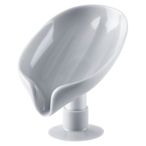 Set di 2 porta sapone a ventosa da parete, di colore grigio, senza bisogno di forare, ideali per il bagno o la toilette. (1/4)
