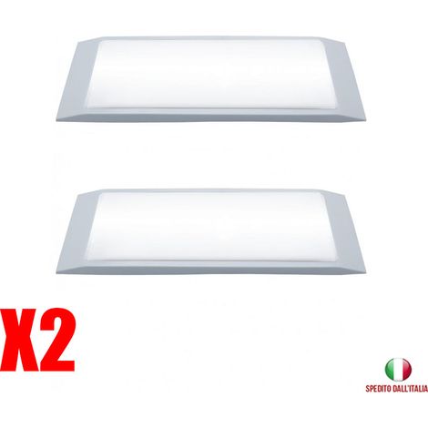 2X LAMPADA DI EMERGENZA LUCE A LED 4W, 2PCS PLAFONIERA BIANCA DA INCASSO O A PARETE, PLAFONIERA D'EMERGENZA LUCE 4W - DISCORAMA® (1/4)
