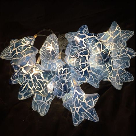 Guirlande lumineuse étoile LED de Noël, étoile à fissures bleue, décoration festive ST20 (1/5)
