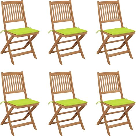 Klappbare Gartenstühle 6 Stk. mit Kissen Massivholz Akazie (1/5)