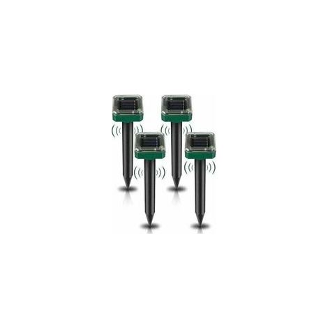 Répulsif solaire ultrasonique pour taupes et rongeurs – Lot de 4 appareils extérieurs efficaces contre taupe, mulot, écureuil terrestre et serpents