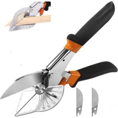 Ciseaux à onglets, Cisaille à Onglet à Angle 45 ° -135 °, Ciseaux à Goulotte Multifonction, cisaille à joint pour couper le bois tendre, le plastique, le PVC et plus, y compris 2 lames de rech (1/5)
