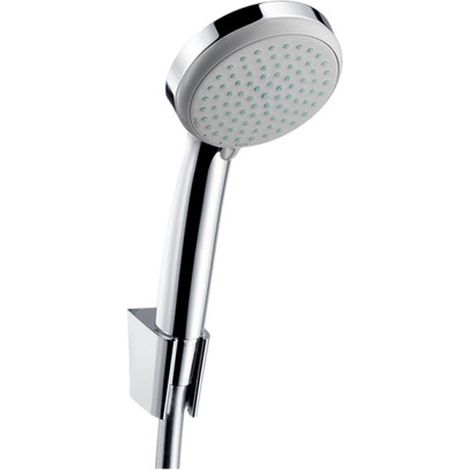 Hansgrohe – Pommeau de douche chromé 100 mm – Douchette avec jet massage, jet Rain, jet normal, jet shampooing – Flexible 1,60 m – Écrou tournant