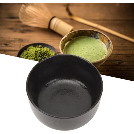 Ensemble fouet à matcha, outil de fabrication de matcha en bambou, poterie noire ancienne. (1/5)